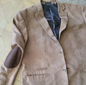 Men's brown suede blazer jacket